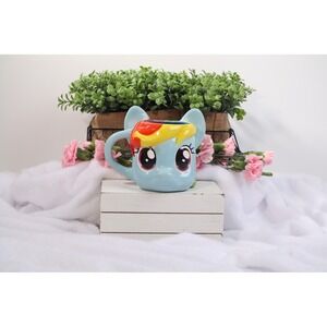 My Little Pony Rainbow Dash 3D Sculpted Mug Vandor 2014 Blue 18oz